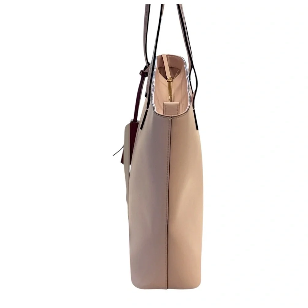 Kate Spade Wright Place Karla Tassel Leather Plum Dawn Pink Zip Top Tote Bag